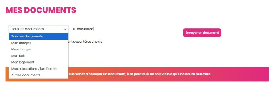 Mes documents - espace locataire