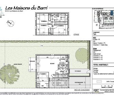 Villa T5 en Duplex avec jardin – Résidence Les Maisons du Barri – Daux – Avec Garage et Parking