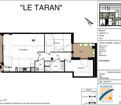 À louer : T3 en rez-de-chaussée – Résidence LE TARAN – Toulouse