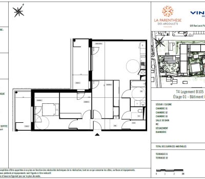 À louer : T4 Neuf – RESIDENCE LA PARENTHÈSE DES ARGOULETS