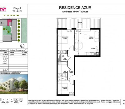 APPARTEMENT 3 PIECES 61M²