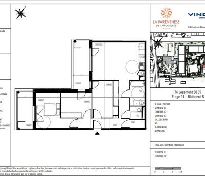T4 NEUF AVEC PARKING – RESIDENCE LA PARENTHÈSE DES ARGOULETS