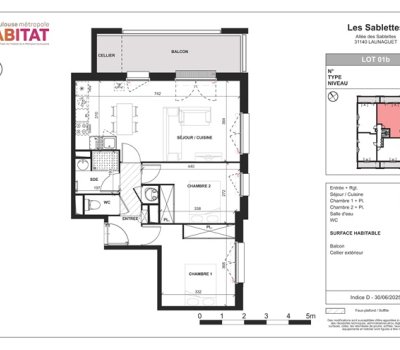 Appartement T3 en location-accession* 31140 Launaguet