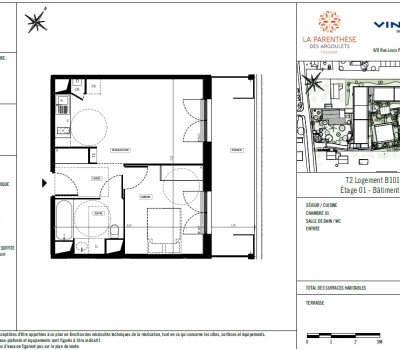 À louer : T2 Neuf – RESIDENCE LA PARENTHÈSE DES ARGOULETS