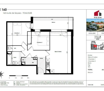 T3 neuf – Le 160 – Plusieurs T3 disponibles à tous les étages – Livraison fin janvier – Parking inclus