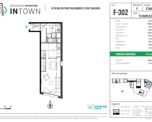 T3 duplex en centre-ville