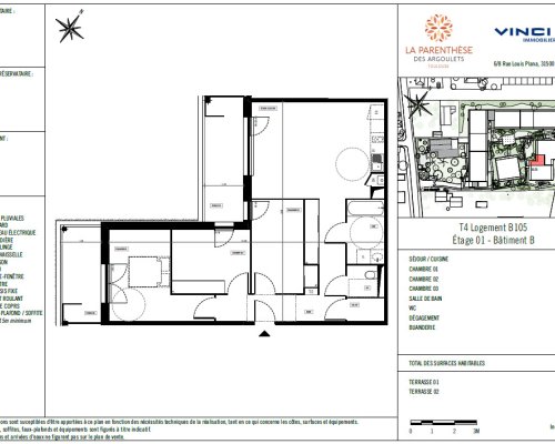 À louer : T4 Neuf – RESIDENCE LA PARENTHÈSE DES ARGOULETS