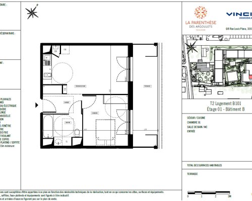À louer : T2 Neuf – RESIDENCE LA PARENTHÈSE DES ARGOULETS
