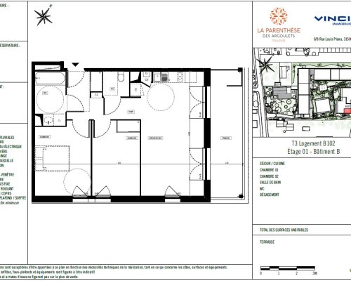 À louer : T3 Neuf – RESIDENCE LA PARENTHÈSE DES ARGOULETS