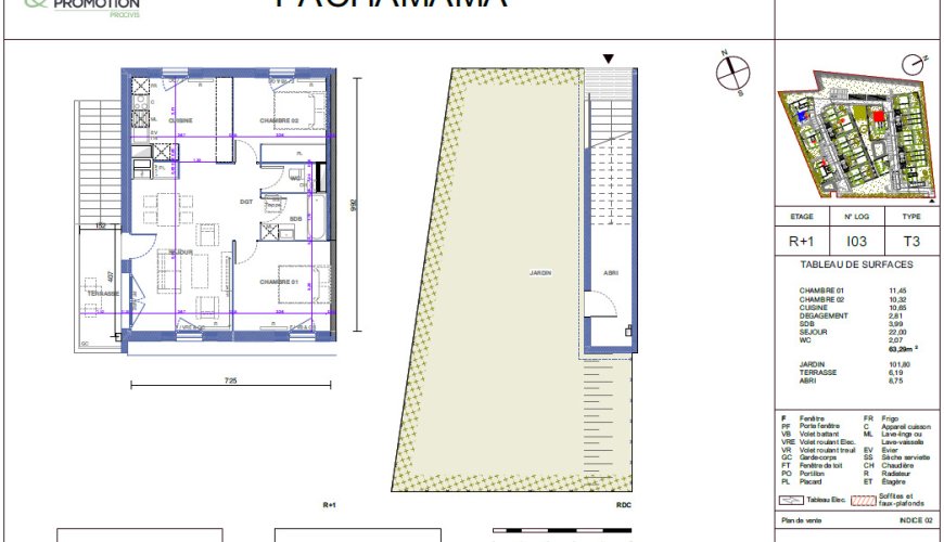 À louer : T3 Neuf  avec terrasse et grand jardin – Programme Pachamama – Cornebarrieu – Parking inclus