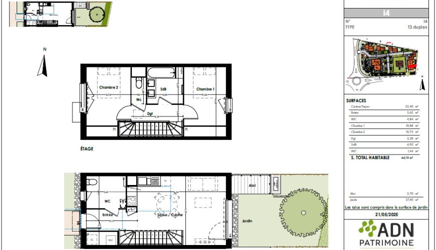 T3 Duplex Neuf avec Jardin -- Cornebarrieu - Garage ou Parkings Inclus