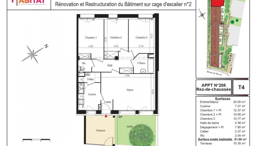Appartement 4 pièces 81m2