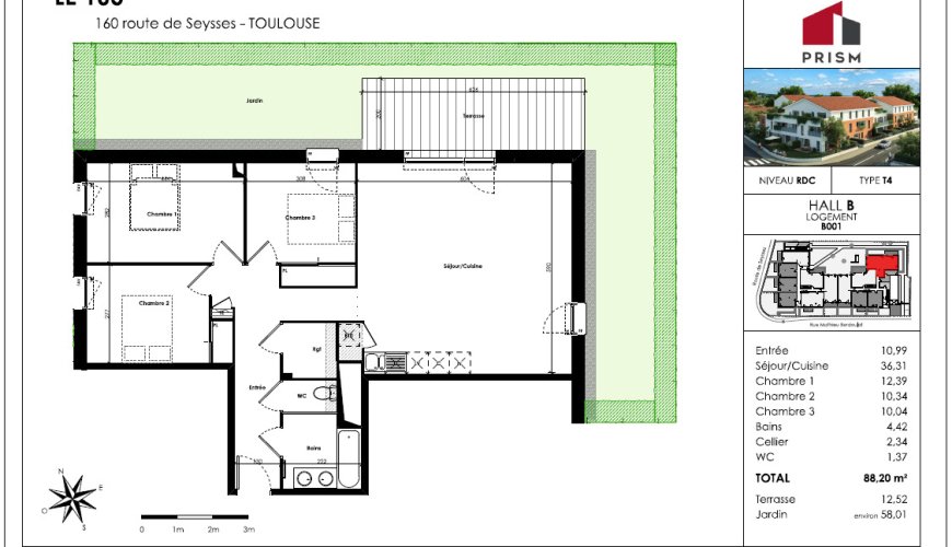 T4 Rez-de-chaussée – Le 160 – Logement unique en RDC – Parking inclus