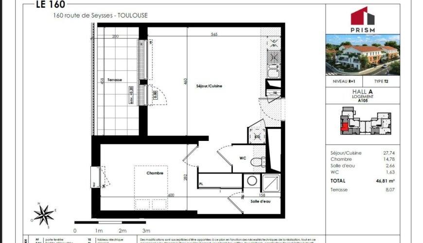 T2 neuf – Le 160 – 1er étage - Parking inclus