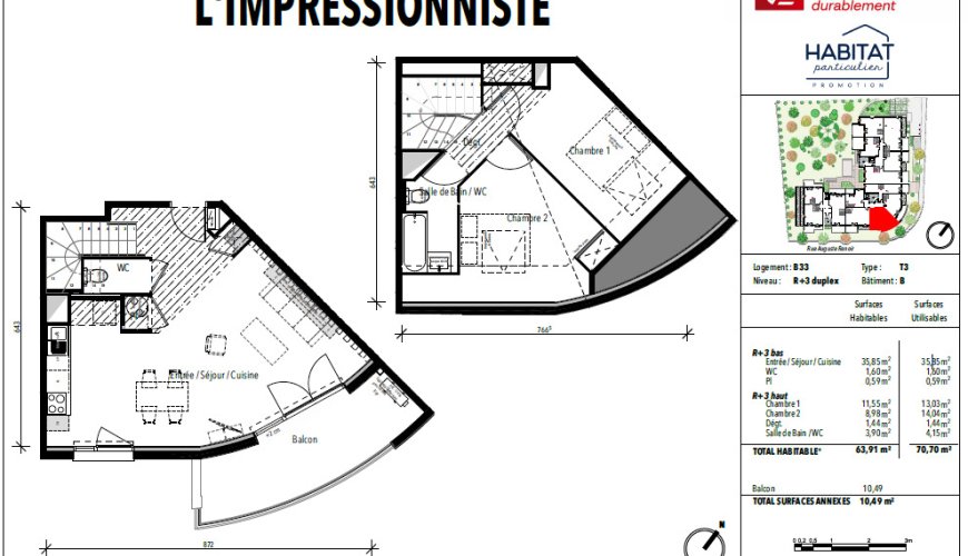 Duplex T3 Neuf – Résidence L'IMPRESSIONNISTE