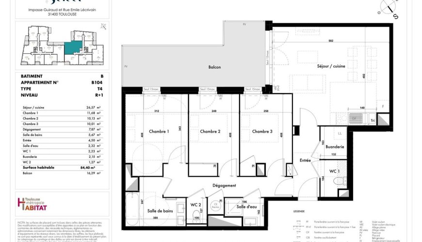 T4 en location accession - 31400 Toulouse