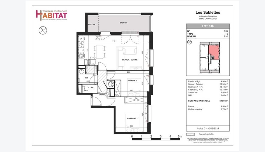 Appartement T3 en location-accession* 31140 Launaguet