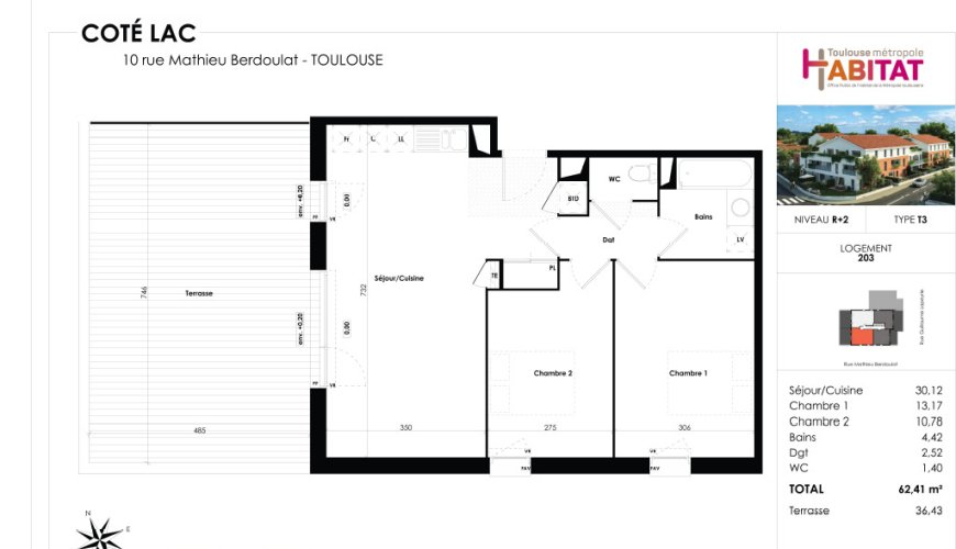 APPARTEMENT 3 PIECES 62M²