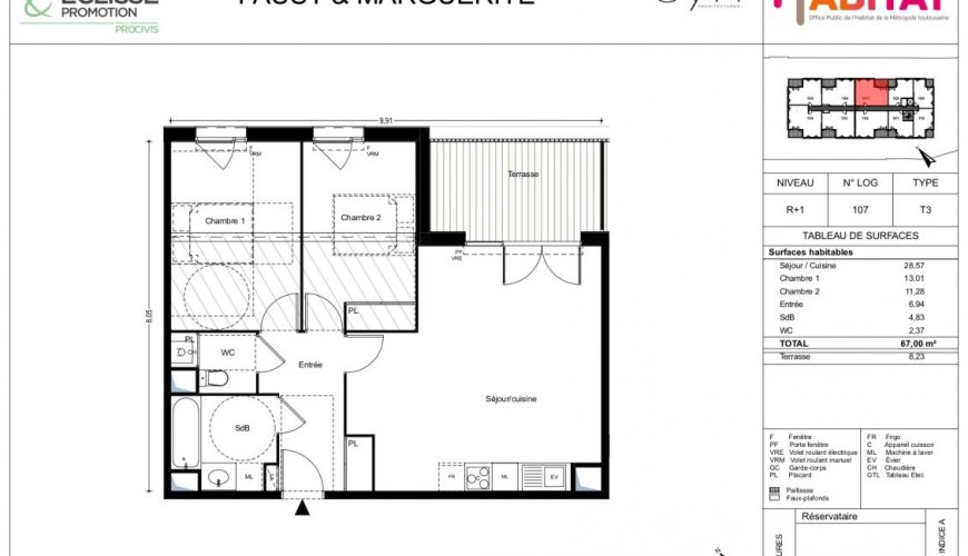 FAUST ET MARGUERITE appt T3 en location accession 31100 Toulouse- secteur St Simon