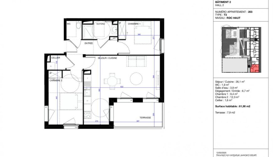 APPARTEMENT 3 PIECES