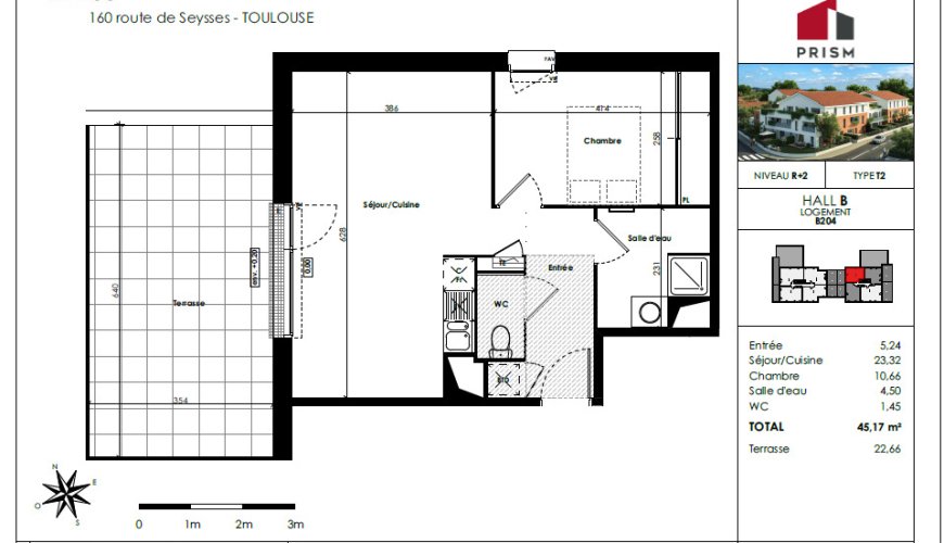 T2 neuf – Le 160 – Plusieurs T2 disponibles à tous les étages –  Parking inclus