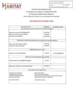 Deliberation du bureau du ca tmh 06102026
