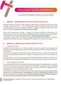 Règlement offre spéciale Contrat d'Entretien Multi-services