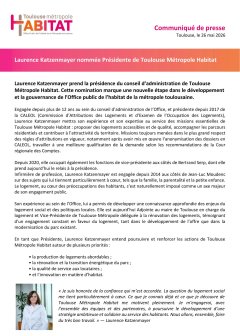 Cp tmh une nouvelle presidente pour toulouse metropole habitat